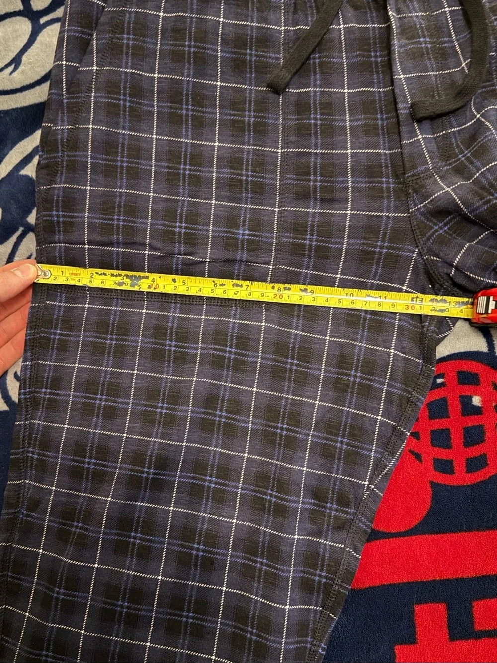 J. Crew Men’s Plaid Knit Pajama Lounge Jogger Pants Navy Size L NWT